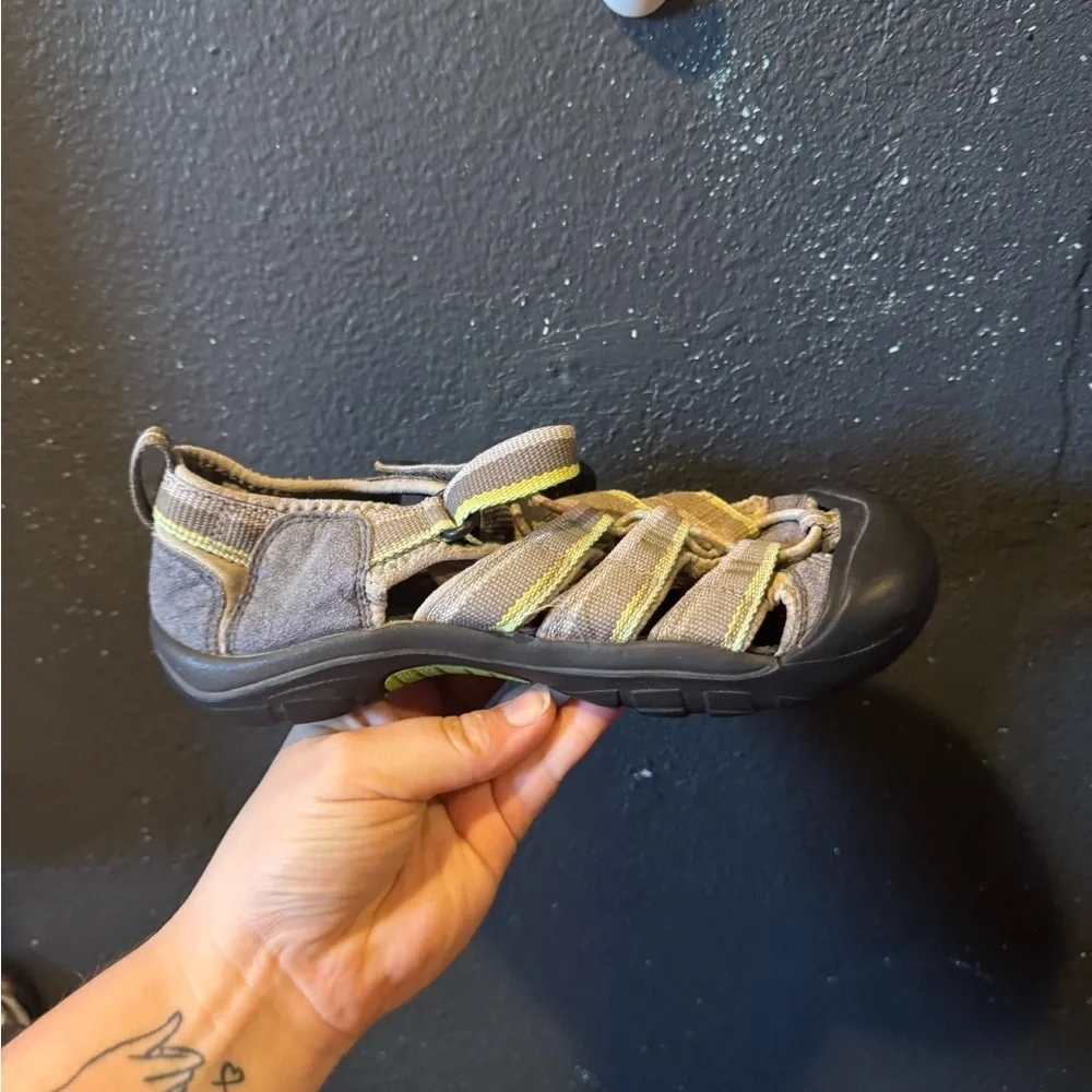Kids Keen Outdoor Waterproof Adventure Sandals - Gray, Green and Black